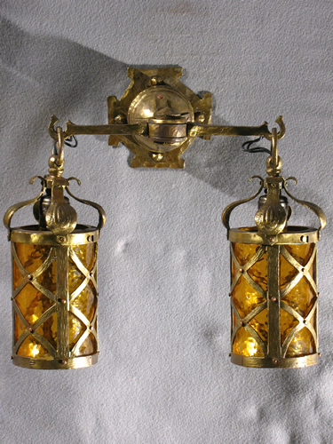 Pair of Heavy Cast Arts & Crafts Sconces